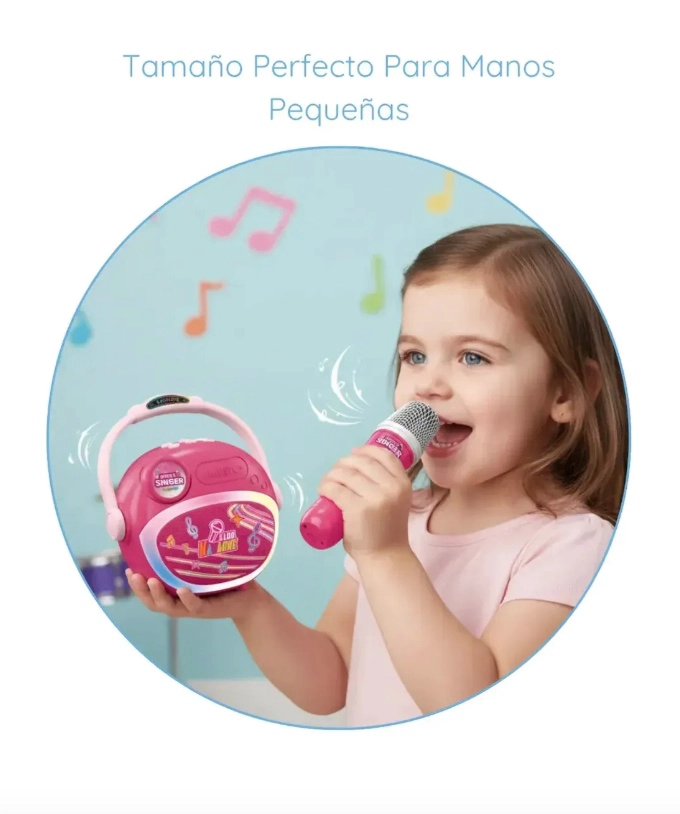 MICROFONO PARLANTE INALAMBRICO KARAOKE LUCES Y SONIDO - 4
