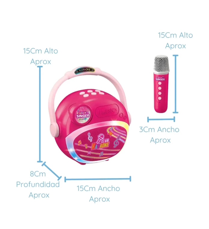 MICROFONO PARLANTE INALAMBRICO KARAOKE LUCES Y SONIDO - 6
