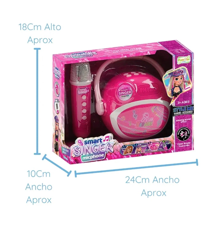 MICROFONO PARLANTE INALAMBRICO KARAOKE LUCES Y SONIDO - 7