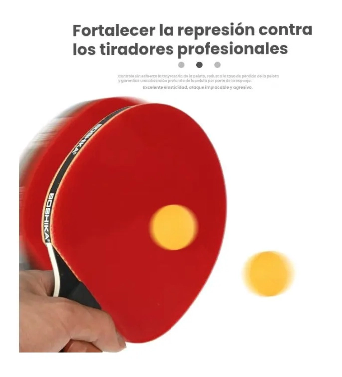 SET PING PONG 2 PALETAS + 6 PELOTAS + RED - 6