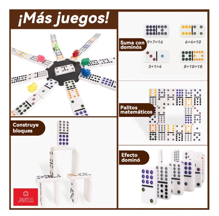 JUEGO DOMINO CHANCHO DOBLE 12 CON CAJA - 2