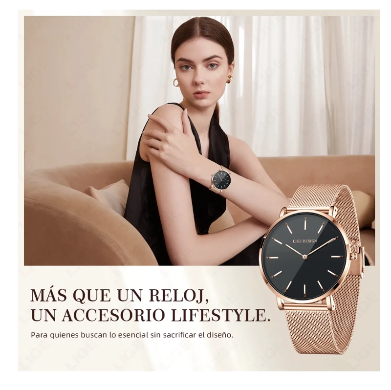 RELOJ CUARZO MALLA ACERO - 6