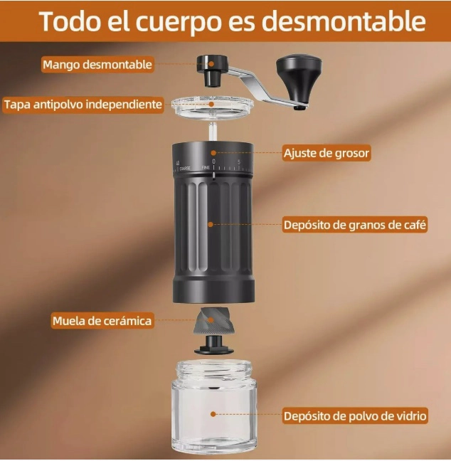 MOLINILLO CAFE GRANOS MOLEDOR MANUAL - 5