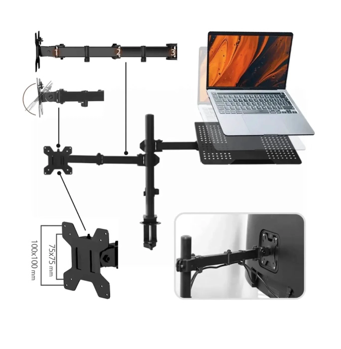 SOPORTE MONITOR Y NOTEBOOK BRAZO ARTICULADO - 3