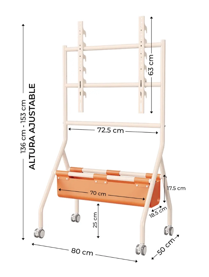SOPORTE DE PISO PARA TV DE 32 A 75' CON RUEDAS Y FRENO - 2