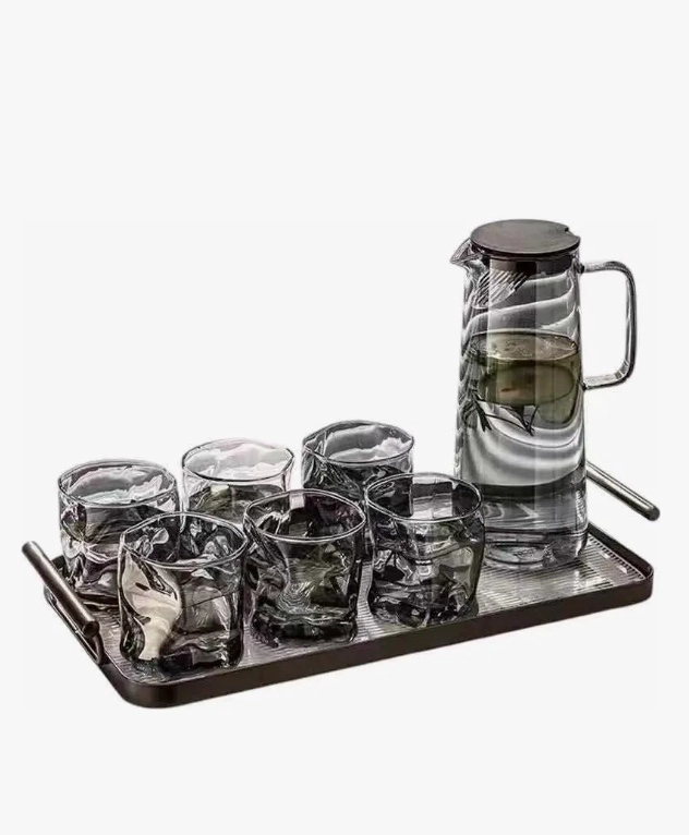 SET DE JARRO Y 6 VASOS DE VIDRIO - 1