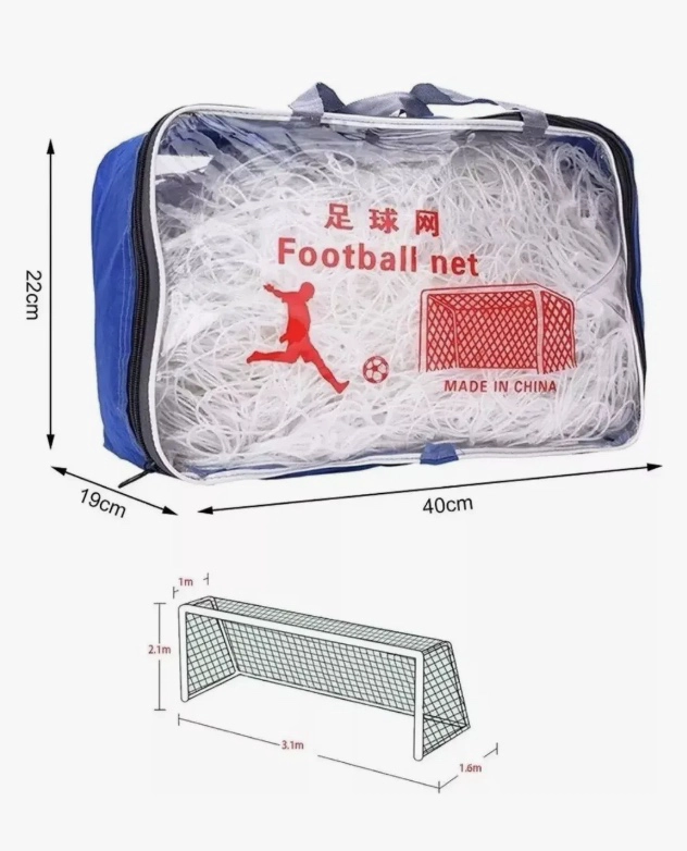 2 MALLAS FUTBOL MALLA BABY FUTBOL 3X2M - 4