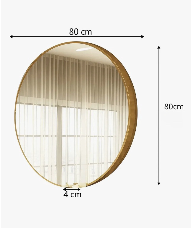 ESPEJO CIRCULAR DE PARED ELEGANTE REDONDO 80CM - 5