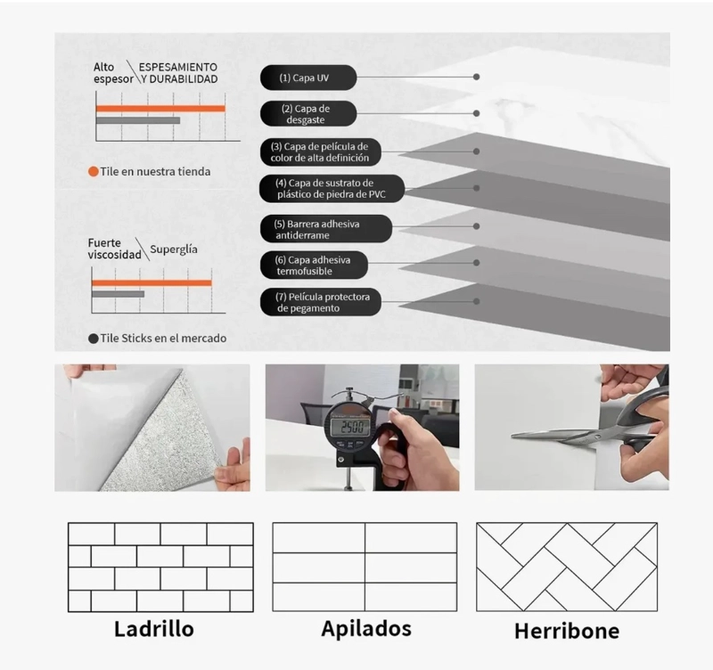PACK 20 PEGATINA PARED ADHESIVA MARMOL - 4