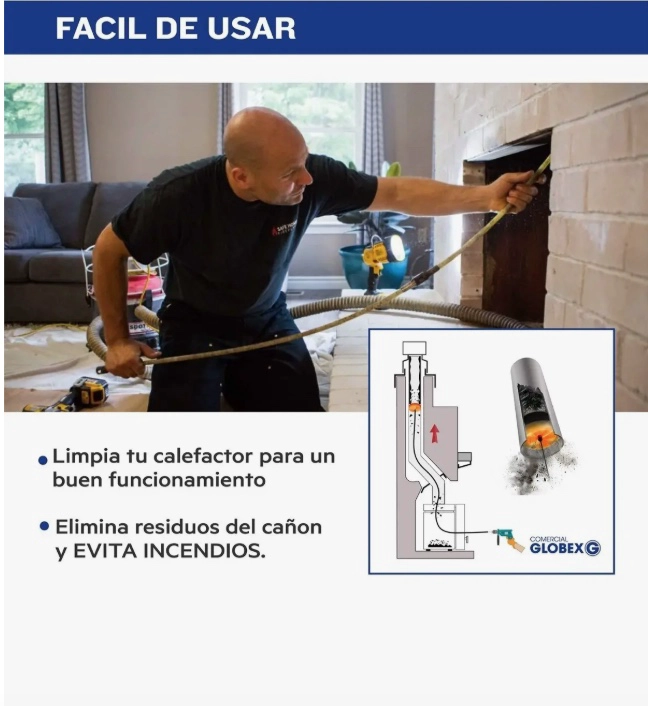 KIT LIMPIEZA CHIMENEA 6M CON ADAPTADOR TALADRO - 7