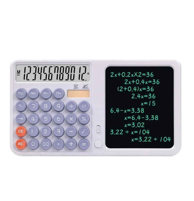 CALCULADORA SOLAR DE MESA 2 EN 1 - 2