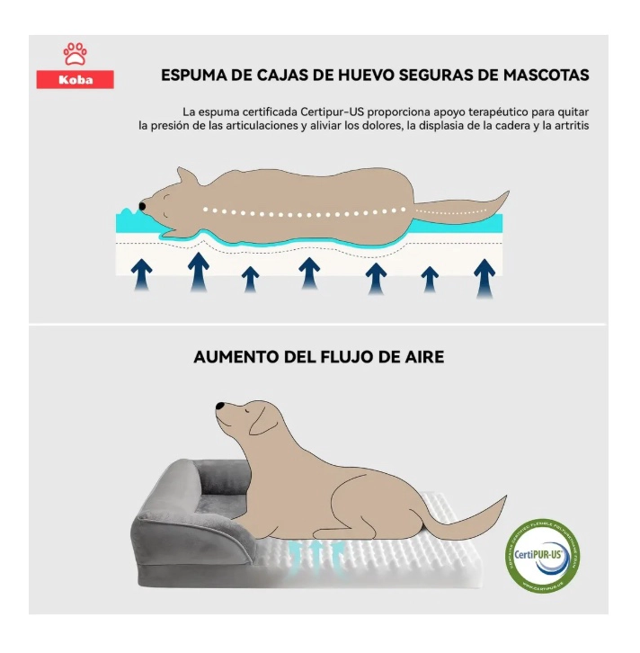 CAMA ANTIESTRES PERRO COLCHON ORTOPEDICA - 4