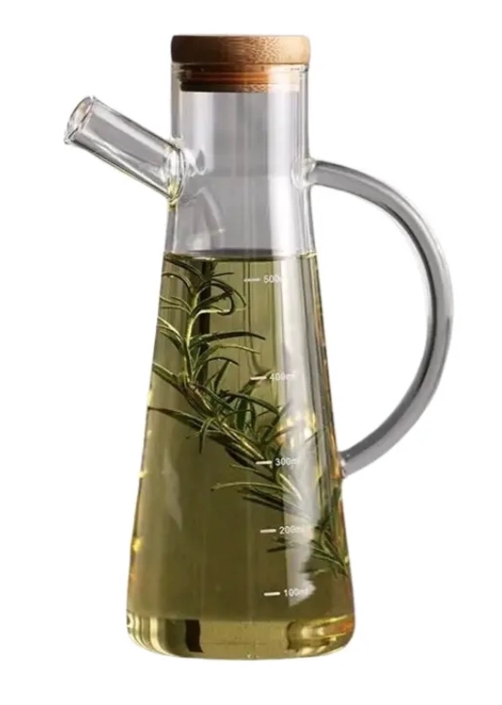 ACEITERA DE VIDRIO GRADUADA 900ML CON TAPA - 1