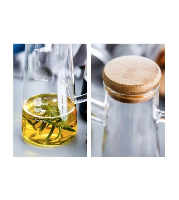 ACEITERA DE VIDRIO GRADUADA 900ML CON TAPA - 3