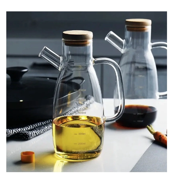 ACEITERA DE VIDRIO GRADUADA 900ML CON TAPA - 4