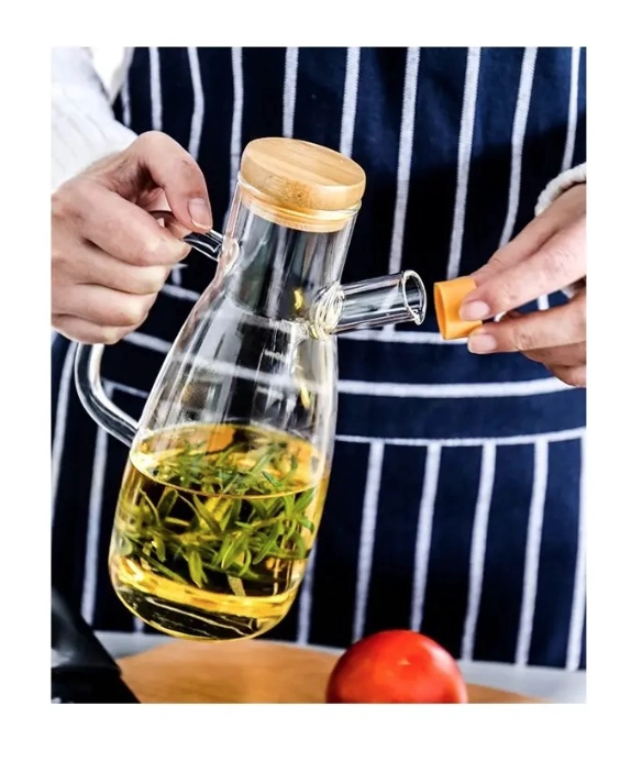 ACEITERA DE VIDRIO GRADUADA 900ML CON TAPA - 6