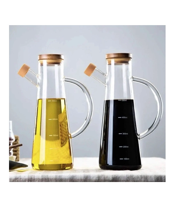 ACEITERA DE VIDRIO GRADUADA 900ML CON TAPA - 8