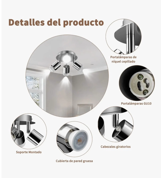 LAMPARA DE TECHO ORBICULAR 4 FOCO LED - 4