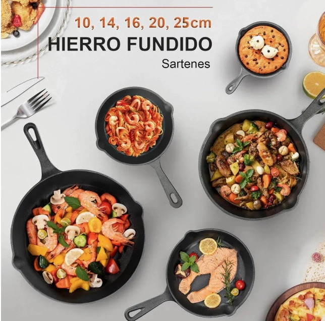 SARTENES DE HIERRO FUNDIDO 5 PIEZAS - 2