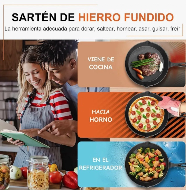 SARTENES DE HIERRO FUNDIDO 5 PIEZAS - 4