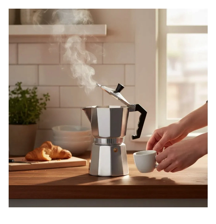 CAFETERA ITALIANA DE ALUMINIO 6 TAZAS - 4
