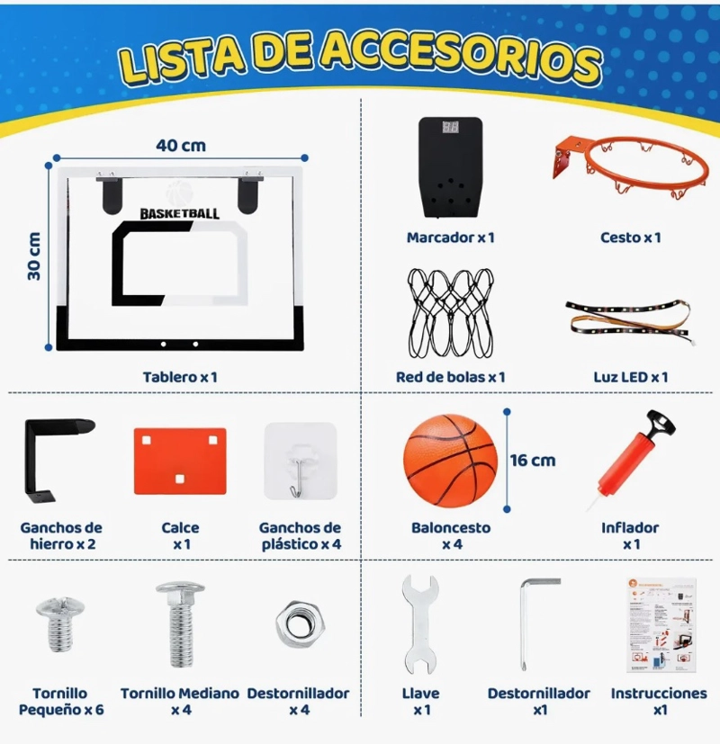 TABLERO DE BASQUETBOL NIÑOS CON CONTADOR ELECTRONICO - 7