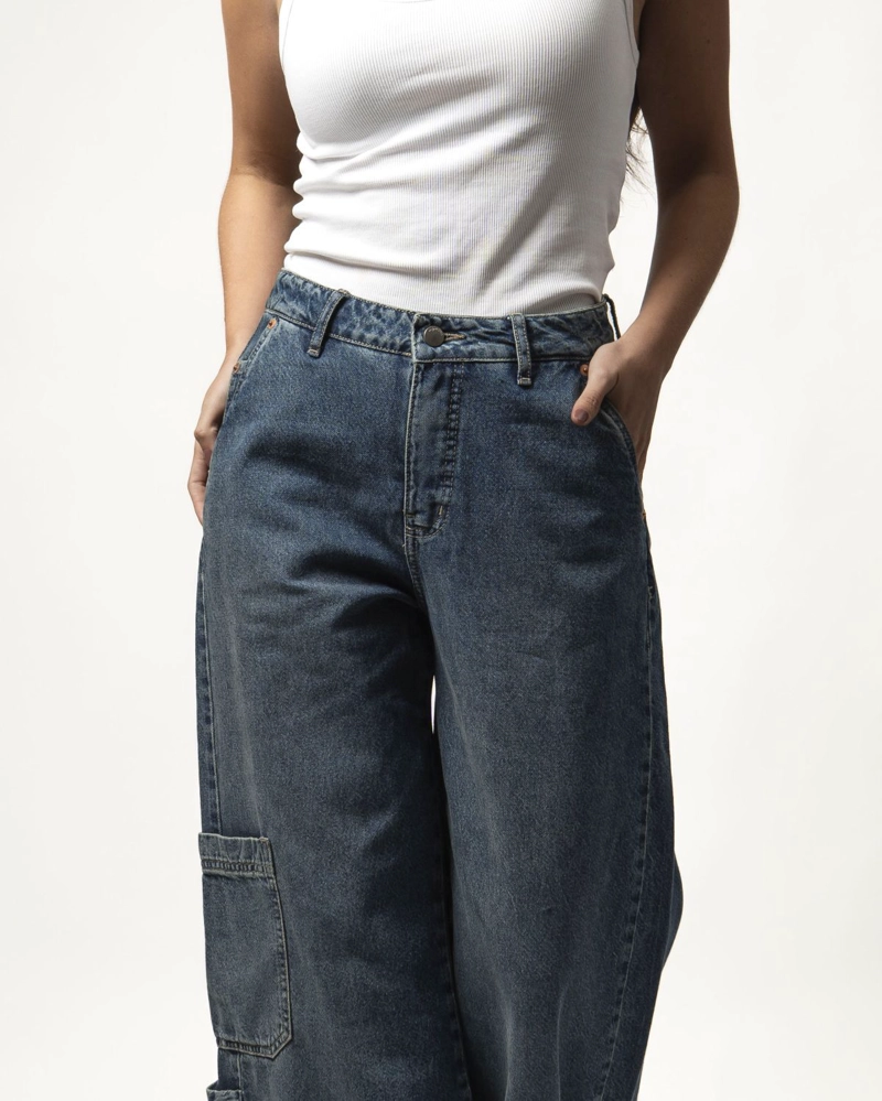 JEANS MIRANDA EXTRA BAGGY AZUL CONTRASTE AMARILLO MOMCHIC AZUL - 4