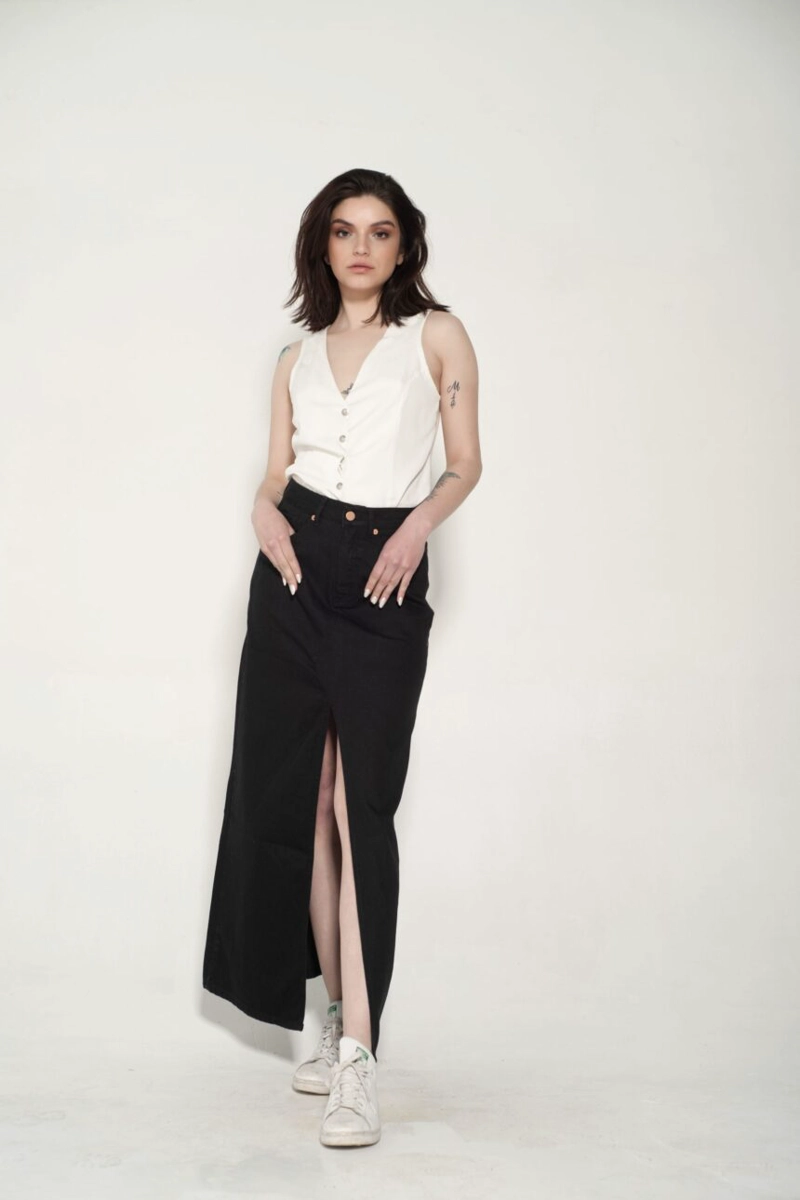 FALDA EVASE NEGRA MOMCHIC MOMCHIC NEGRO - 2