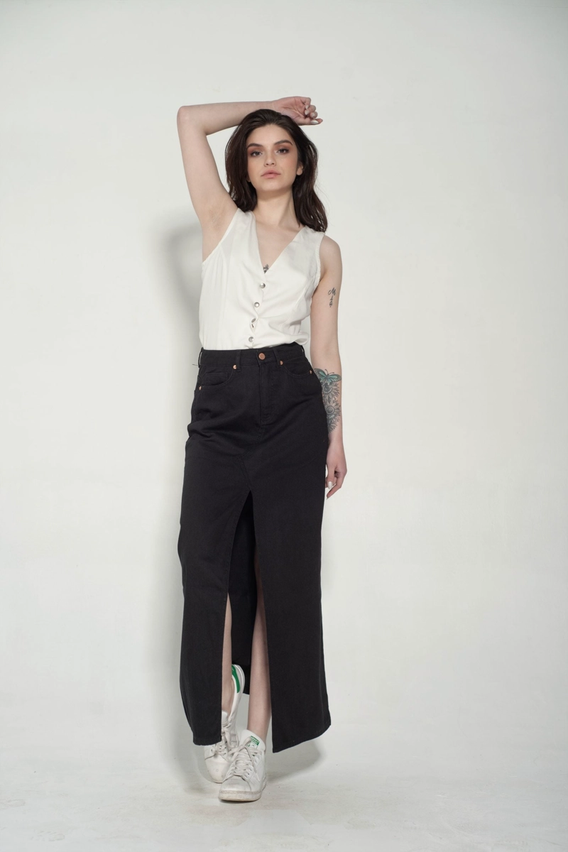 FALDA EVASE NEGRA MOMCHIC MOMCHIC NEGRO - 4