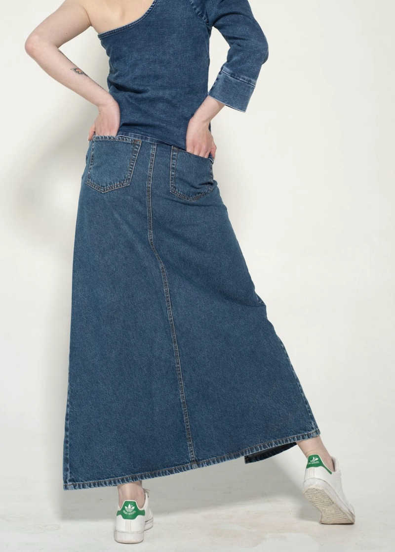 FALDA LARGA EVASE AZUL MOMCHIC AZUL - 4