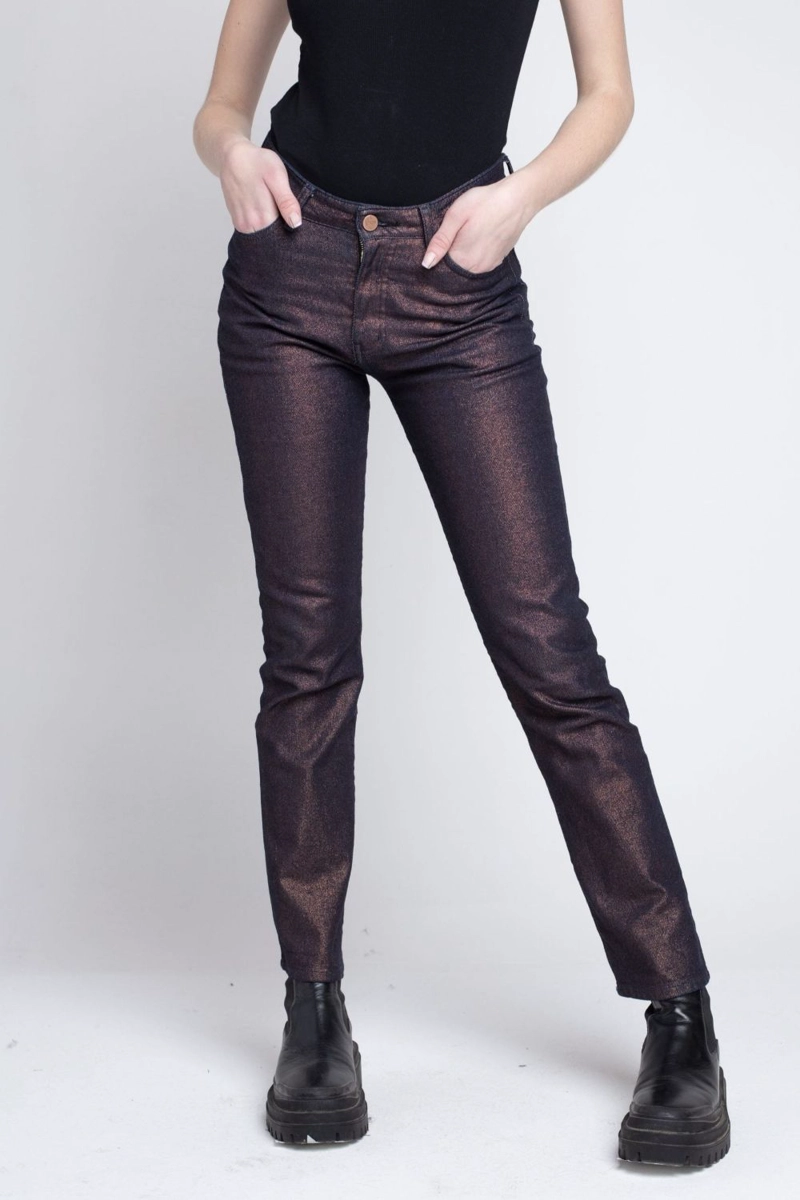 JEANS METALIZADO COBRE SLIM - 1