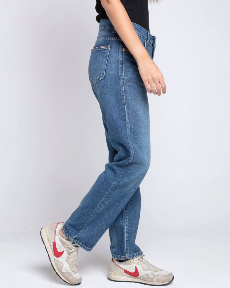 JEANS RECTO BASICO URSULA DAD FIT AZUL MOMCHIC AZUL - 2