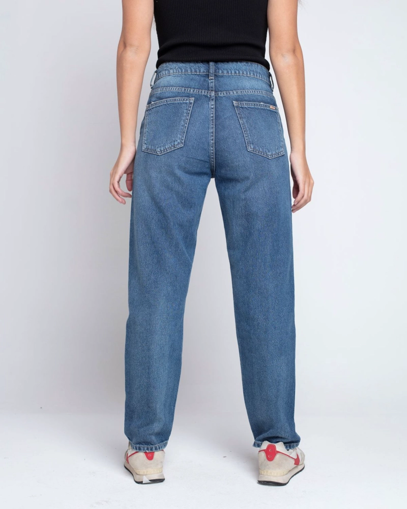JEANS RECTO BASICO URSULA DAD FIT AZUL MOMCHIC AZUL - 3