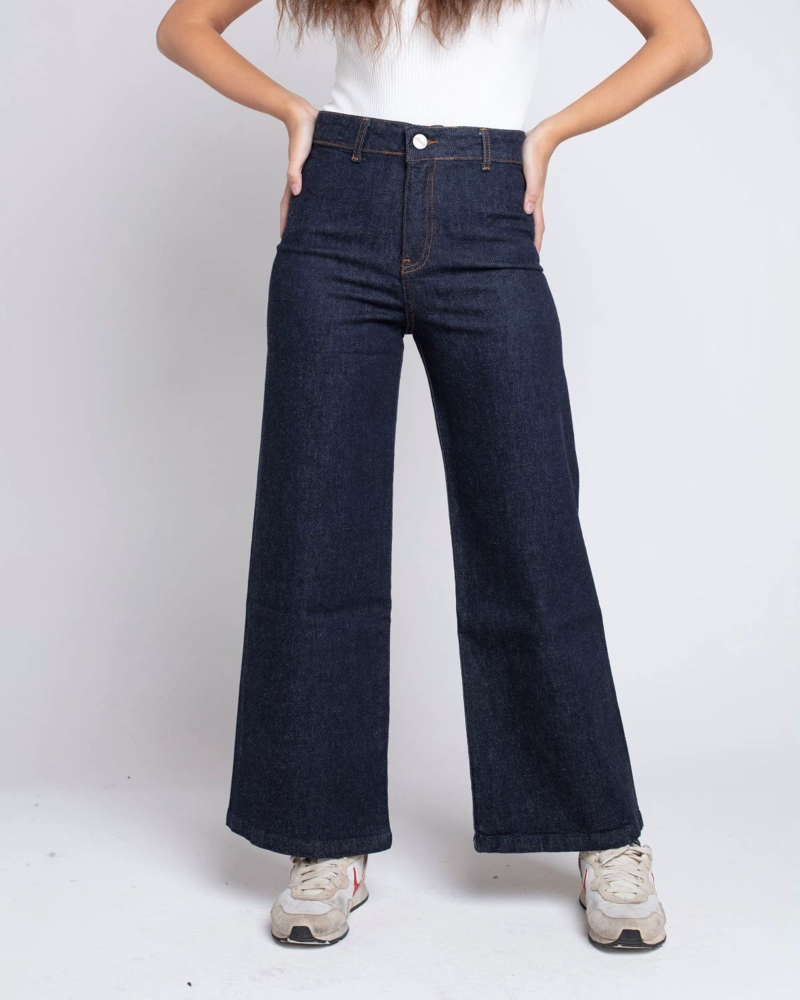 JEANS CULOTTE RAW AZUL MOMCHIC AZUL - 1