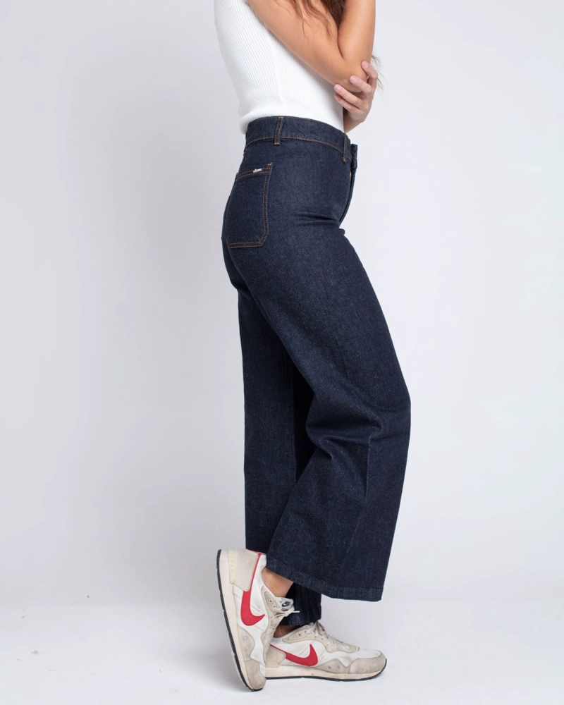 JEANS CULOTTE RAW AZUL MOMCHIC AZUL - 3
