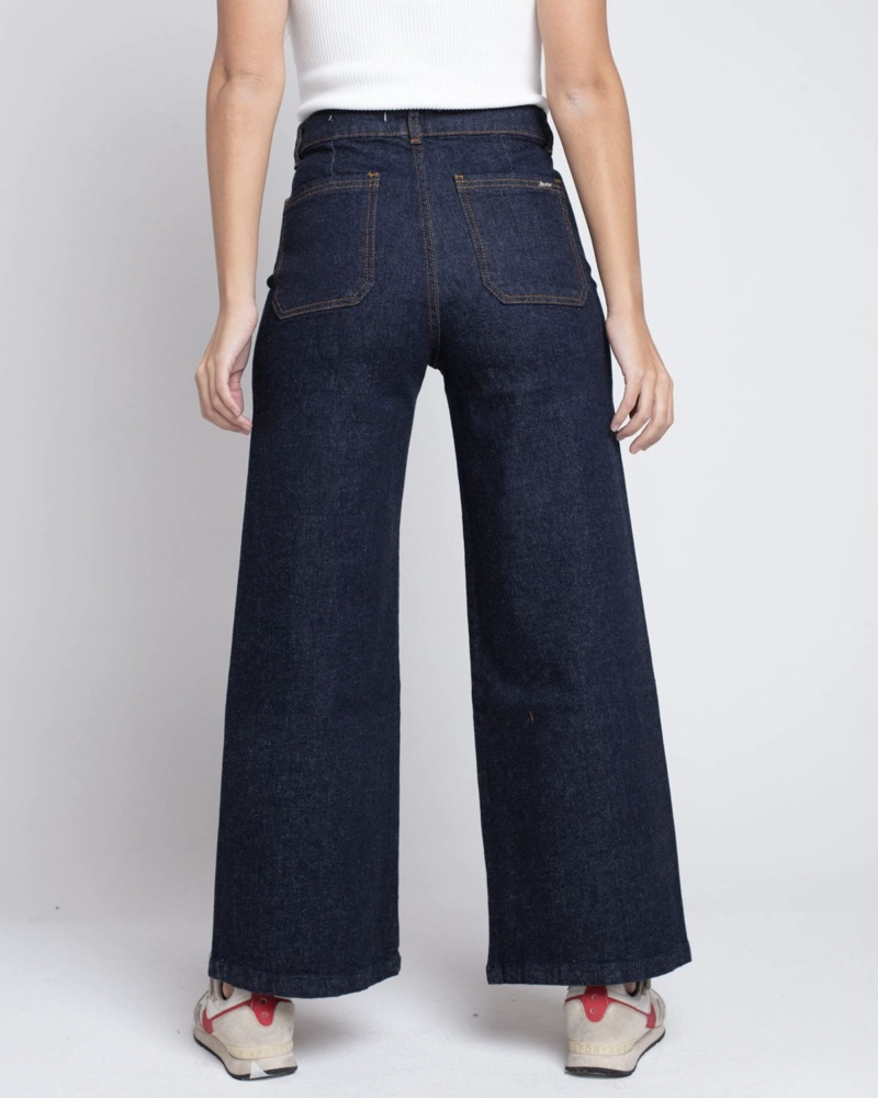 JEANS CULOTTE RAW AZUL MOMCHIC AZUL - 4
