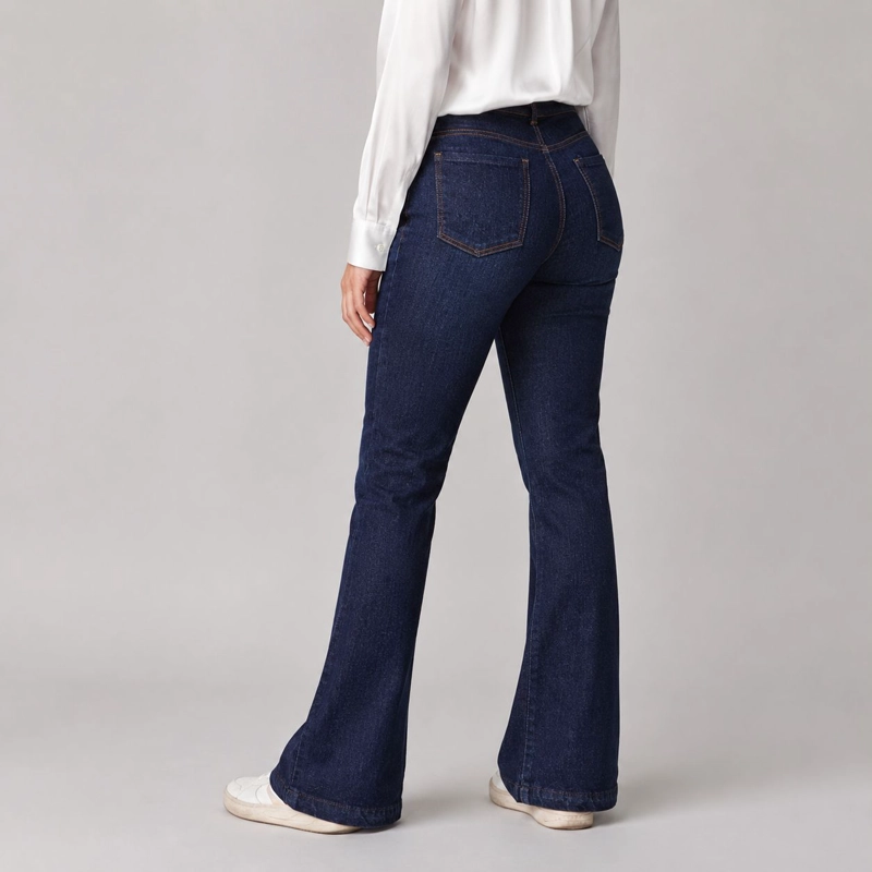 JEANS FLARE PEPPA RAW MOMCHIC AZUL - 3