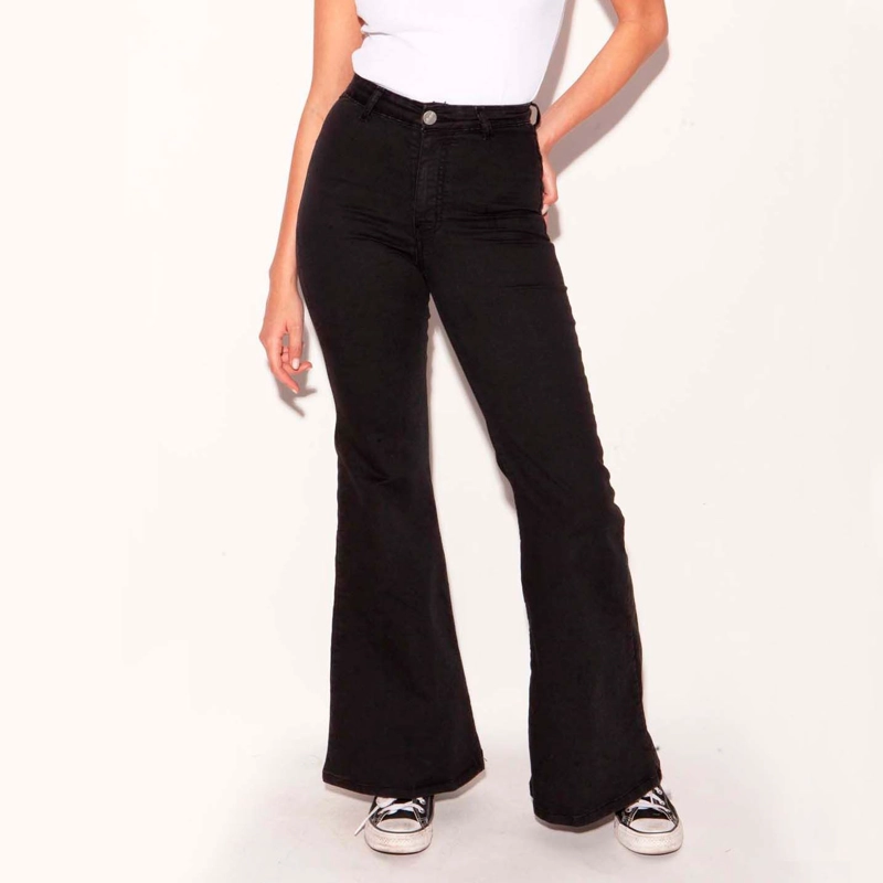 LEGGINS FLEARE FLORENCIA MOMCHIC NEGRO - 1