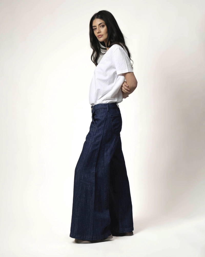 JEANS CAMPANA FLARE AZUL MOMCHIC AZUL OSCURO - 2