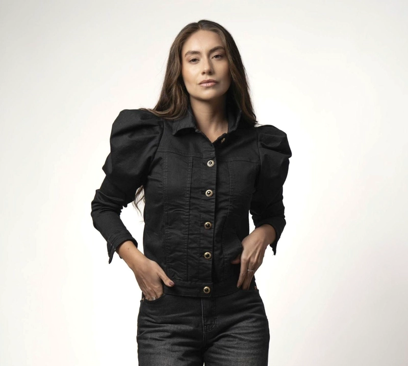 CHAQUETA GLOBO NEGRA MOMCHIC NEGRO - 1