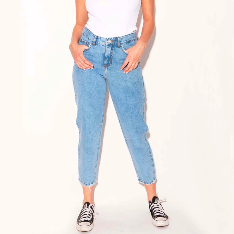 JEANS MOM RAQUEL CELESTE MOMCHIC AZUL - 1