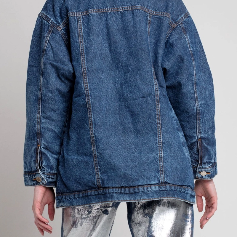 CHAQUETA MUJER CHIPORRO CUELLO METALIZADO MOMCHIC MOMCHIC AZUL - 2