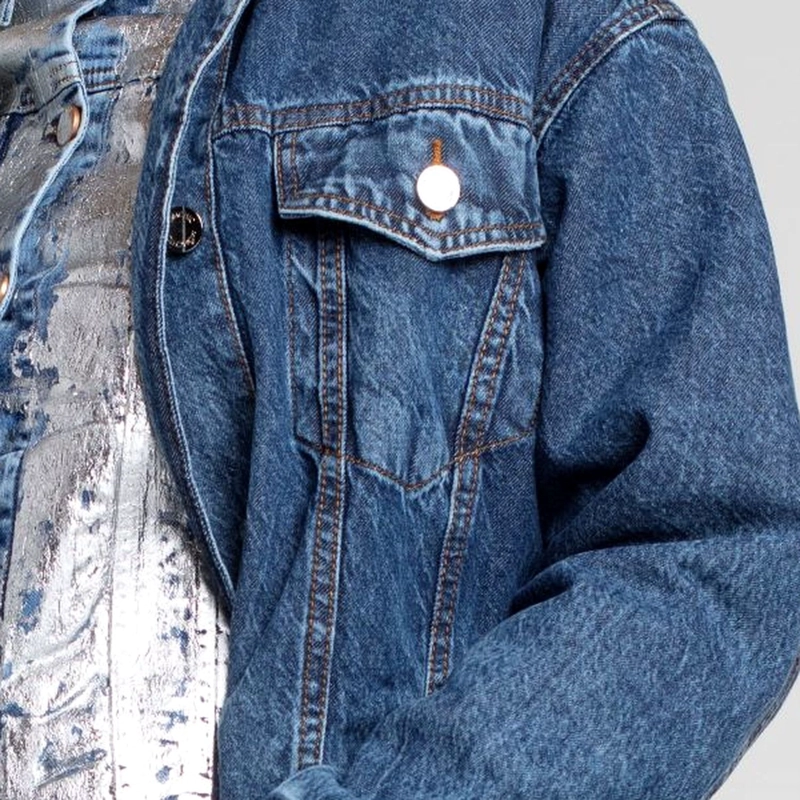 CHAQUETA MUJER CHIPORRO CUELLO METALIZADO MOMCHIC MOMCHIC AZUL - 4