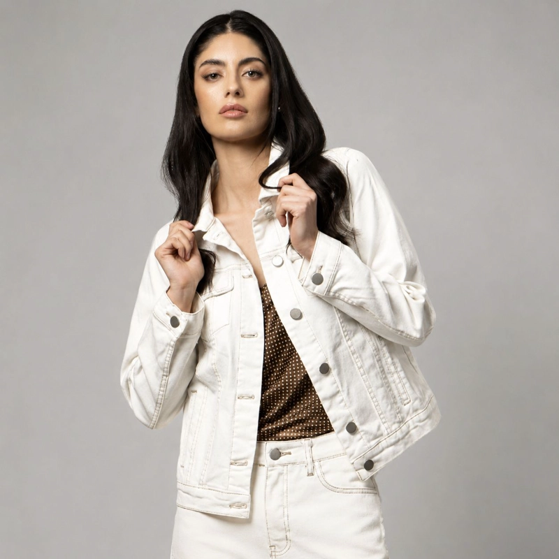 CHAQUETA HILDA CLASICA BLANCA MOMCHIC BLANCO - 1