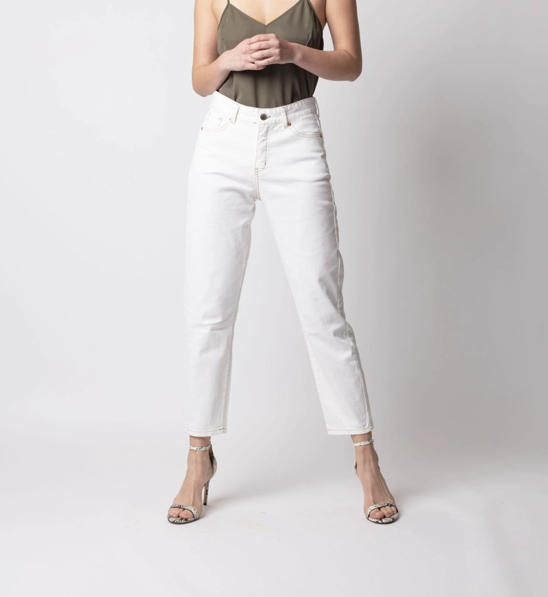 JEANS MOM OLIVIA CRUDO MOMCHIC CREMA - 1