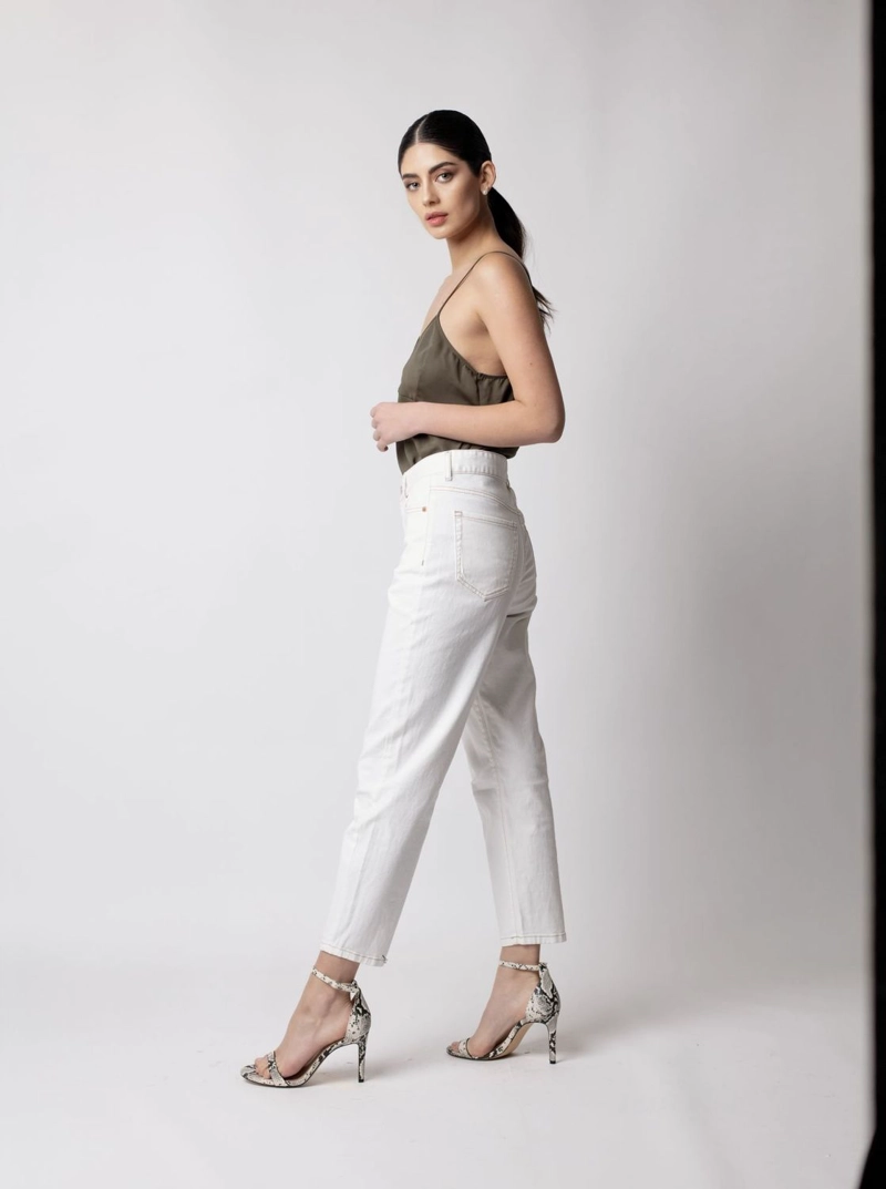 JEANS MOM OLIVIA CRUDO MOMCHIC CREMA - 2