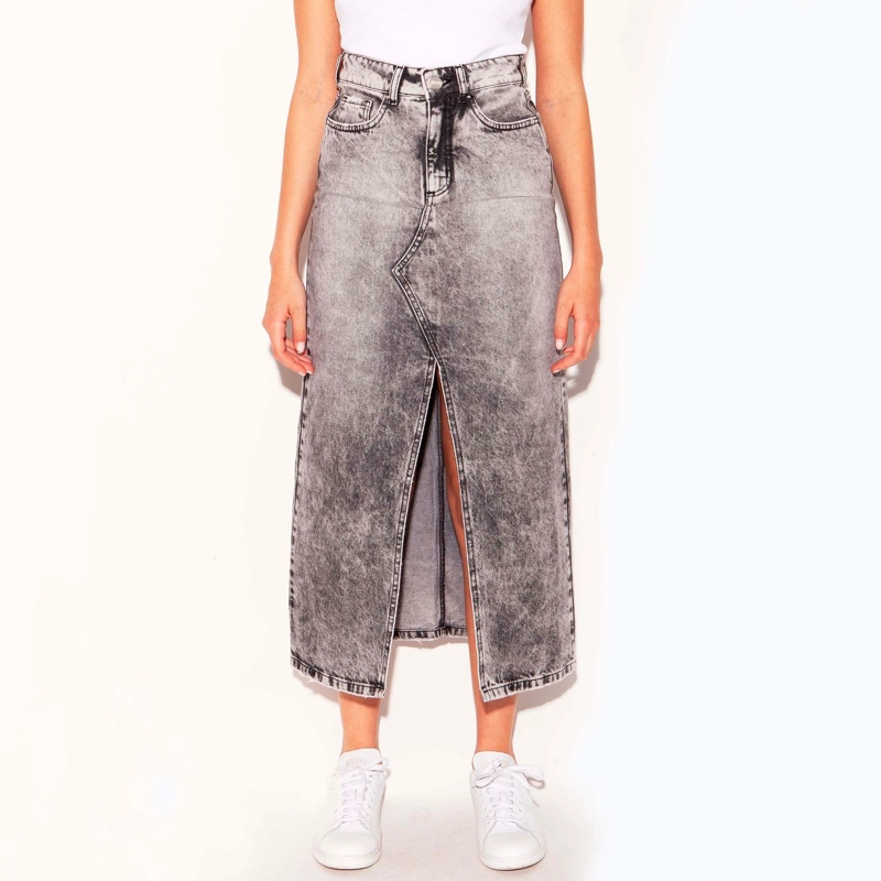 FALDA LARGA SOFIA GRIS MOMCHIC GRIS - 1