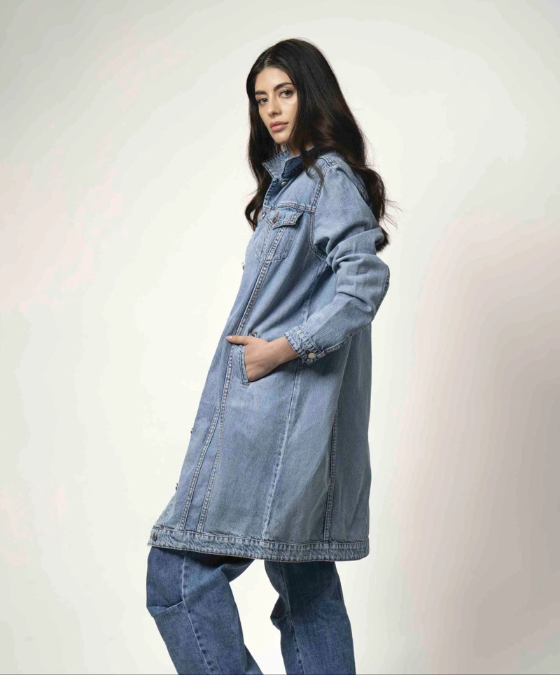 CHAQUETA MELI EXTRA LARGA AZUL MOMCHIC AZUL - 2