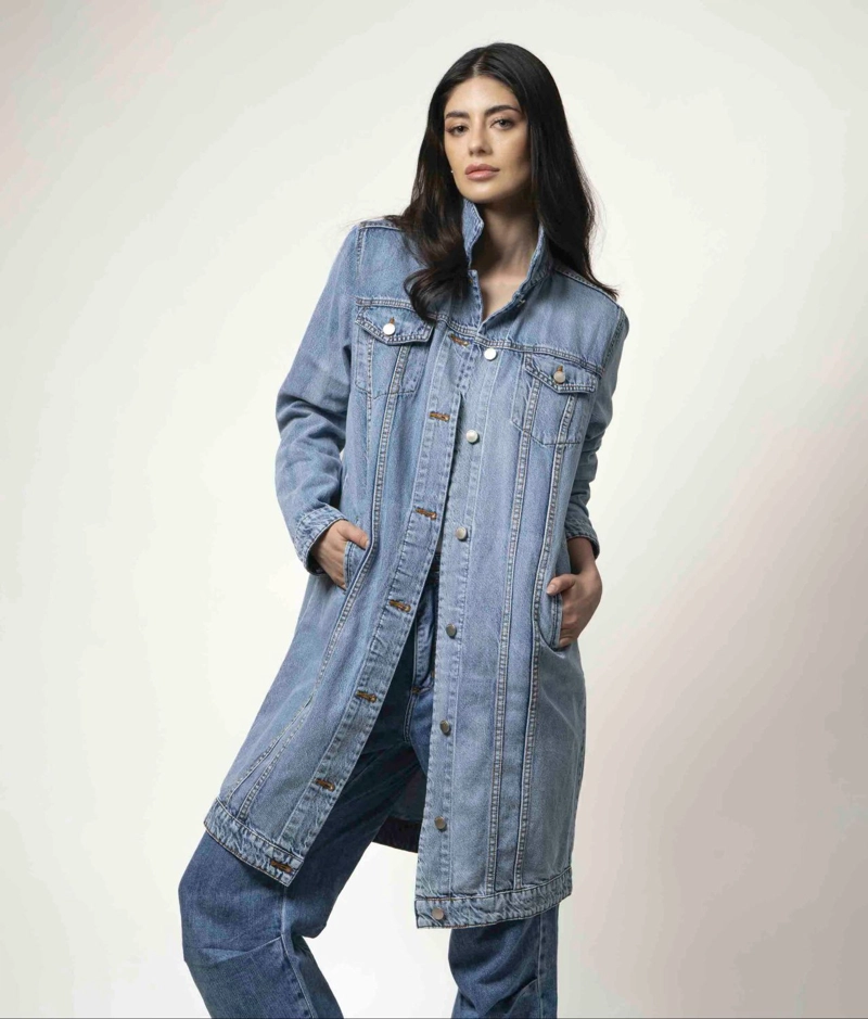 CHAQUETA MELI EXTRA LARGA AZUL MOMCHIC AZUL - 4