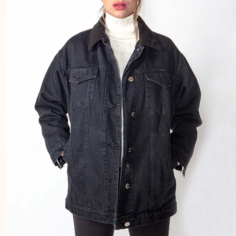 CHAQUETA CHIPORRO NEGRO OVER SIZE MOMCHIC NEGRO - 1